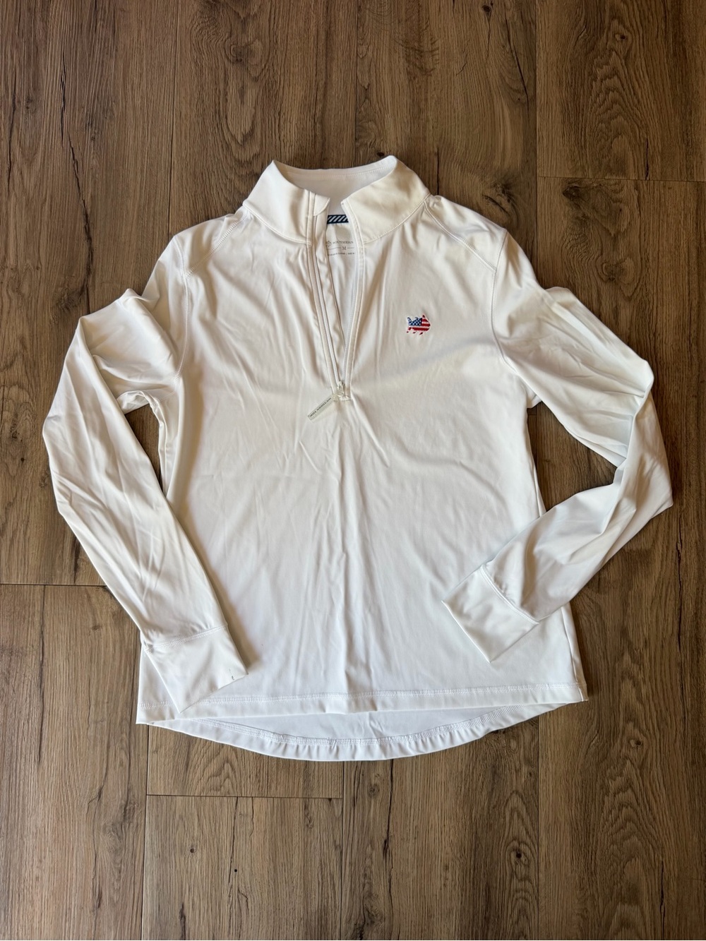 USA Flag Skipjack Women's Medium Runaround Performance Quarter Zip